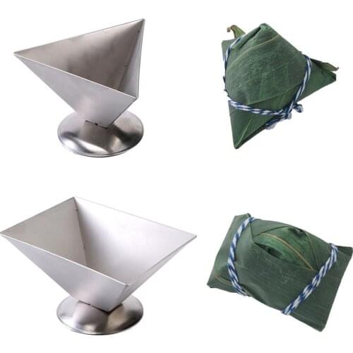 Zongzi Triangular Mould Stainless Steel Dumpling Mould DIY Sushi Rice Ball Chinese Food Tool Cake Baking Kitchen Accessories