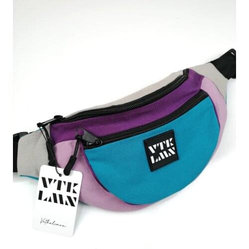 Unisex Waterproof Colorful Shoulder and Waist Bag Turquoise Purple Lilac