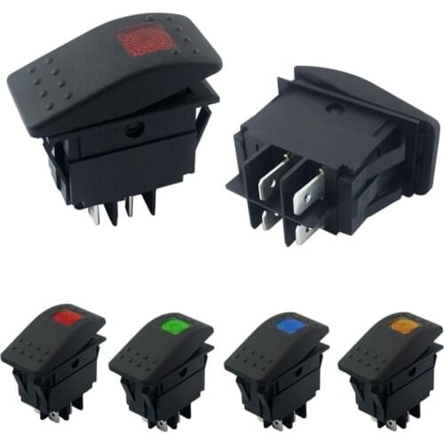 Waterproof Bar Rocker Toggle Switch Car Boat Marine Rocker Switch Button 12V 220V Single LED Light Lamp on Off DPST Switch