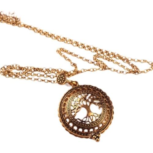 High Quality Vintage Magnifying Glass Pendant Necklace Life Tree Pocket Watch Time collar collier