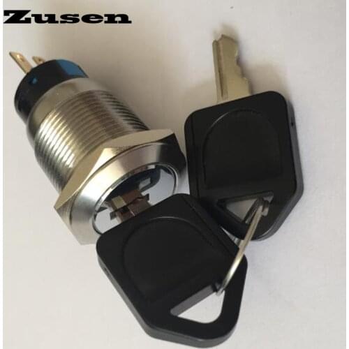 Zusen 19mm 2 position lock Metal Key Switch (ZS19F-11Y/21/S)