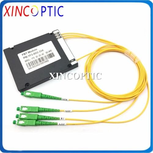 1X3 Single Window FBT Fiber Optic Coupler,1550nm,SM,SC/APC,2.0mm,1M 100*80*10 ABS Box Type FBT Coupler,1*3 Fiber PLC Splitter