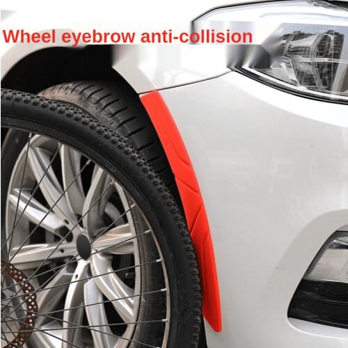 2PCS Silicone Car Anti-collision Strip Universal Bumper Wheel Eyebrow Anti-scratch Glue Sticker Decorative Strip Auto Protector