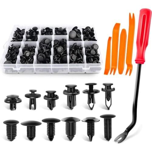 240PCS Bumper Retainer Clips Car Plastic Rivets Fasteners Push Retainer Kit Most Popular Sizes Auto Push Pin Rivets Set -Door Tr