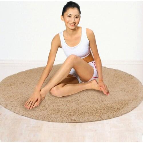 4 Size Plush Shaggy Soft Round Carpet Non-Slip Water absorption Floor Rug Yoga Mat For Bedroom Parlor Living Room Home Supplies