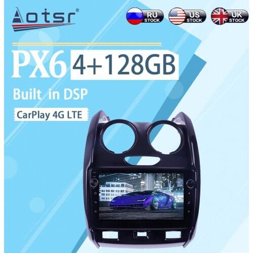 4+128GB For Renault Duster 2013 - 2018 Android 10 WIFI Wireless Carplay Car Multimedia Radio Player GPS Navigation Stereo