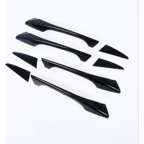 Free Shipping For Acura TLX 2018 8PCS Car Door Handle Protector Cover Trim Molding ABS Chrome Car Styling Carbon Fiber ABS