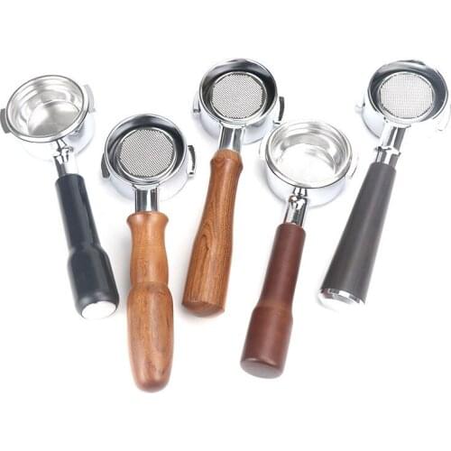 Free shipping 58MM Wood Coffee Machine Bottomless Filter Holder Portafilter for Expobar Rocket GEMILAI Faema E61 Universal