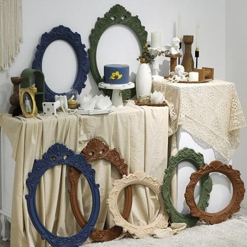 Morandi Colors Photo Frame Ornaments for Home Decoration Wood Embossed S M Living Room Decor