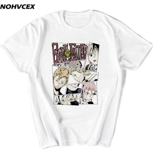 Japanese Anime New Soul Eater T Shirt Fashion Print Summer Mens Novelty Cotton Short Sleeve Men Funny Tops