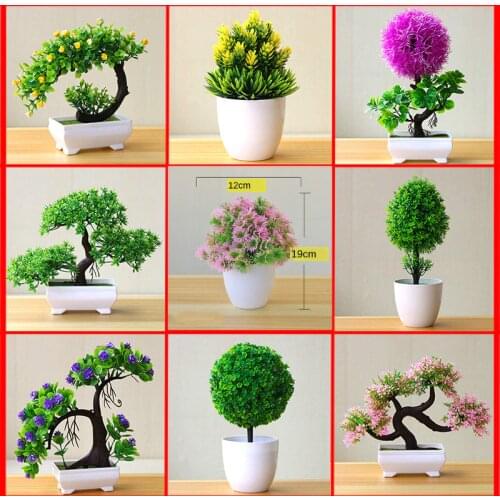 Artificial Small Tree Potted Plant Fake Bonsai Plants Table Simulation Plants Ornaments for Home Office Hotel Garden decoration