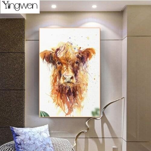 Oil Painting Cow 5d Diy Diamond Painting Cross Stitch Kits Full Square/Round Mosaic Diamond Embroidery Wall Art Home Decor Gift