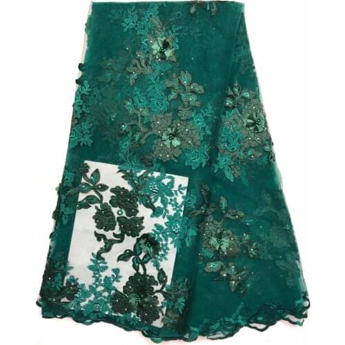 Good looking design YG-531 best quality pretty flower tulle mesh lace for sawing dress 5yards beaded embroidery net fabric