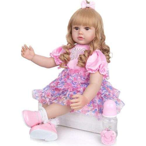 60cm Silicone Vinyl Reborn Baby Doll Toy For Girl Exquisite Princess Toddler lovely Babies Child Birthday Gift Play House Toy