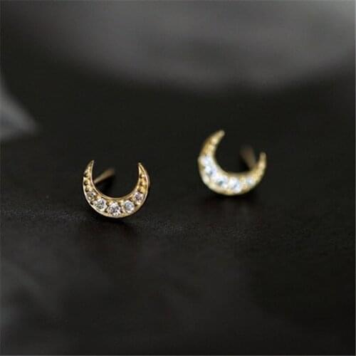 Liemjee Wholesale Elegant S925 Silver Zircon Moon Earrings Fashion Jewelry For Women Luxury Namour Charm Gift All Seasons