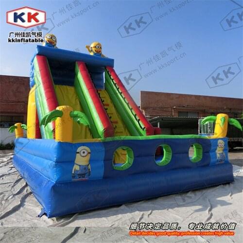 Fashionable giant inflatable cartoon slide for Children, jumping trampoline type slide