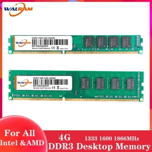 WALRAM Ram Memory DDR3 4gb Memoria Module Computer Desktop 1333MHz 1600MHz 1866MHz 240pins ddr3 for desktop Intel and AMD