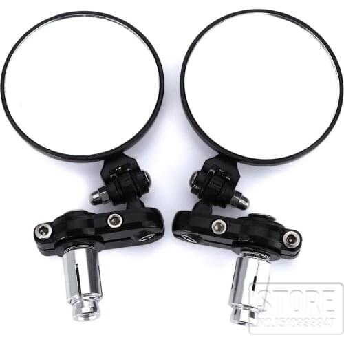 Motorcycle rearview mirror retro Foldabl Motorbike CNC Rearview scoot Mirror Handle bar End Mirror Black Side Motorcycle mirrors