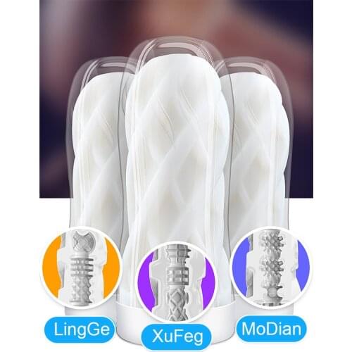 Hip Feeling Male Masturbator 360 Degree Wrapping Vacuum Pocket Cup For Men Transparent Vagina Sex Toys Adult Endurance Exerciser