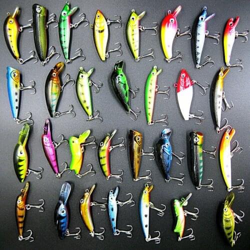 New 30pcs Kinds of Fishing Lures Crankbaits Hooks jigging Lure Assorted Tackle Set Artificia Wobbler Carp Fly Fishing Baits