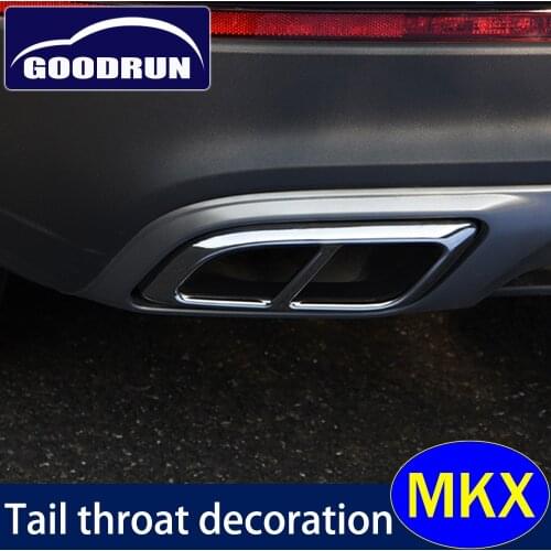 For Lincoln MKX Car Rear Exhaust Muffler Tail Throat Pipe Stick Cover Trims Stainless Steel Auto Exterior Accessories
