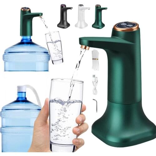 5 Gallon Water Bottle Pump 2 in 1 Use Automatic Drinking Water Pump Portable Electric USB Water Dispenser with Holder Base