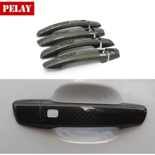 Real Carbon Fiber for AUDI A3 S3 RS3 2014 2015 2016 2017 Car Body Door Handle Cover Trim Smart Sensor Key Hole