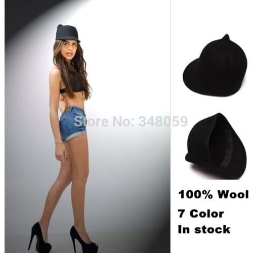 2015 New Fashion 100% Wool Womens Fedora Hat Winter Mickey Cat ear animal Cap with Devil Horns Ear IN Stock