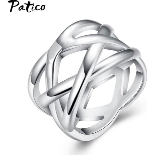 New Arrivals Fashion Design High Polish Cross Shape Ring 925 Sterling Silver Jewelry Wedding Party Accessory