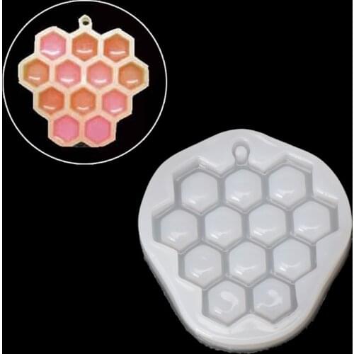 Bee Honeycomb Liquid Silicone Mold DIY Resin Grape Jewelry Making Pendant Mould