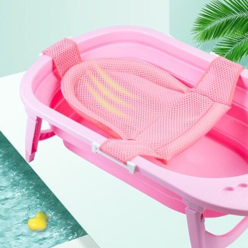 Baby Shower Portable Air Cushion Bed Bathtub Mat NewBorn Safety Security Bath Seat Support Baby shower net