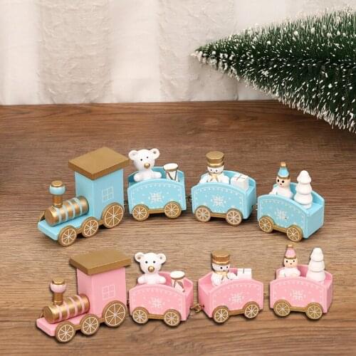 Merry Christmas Wooden Train Ornament Christmas Decoration For Home Santa Claus Gift Natal Navidad Noel 2022 New Year Xmas Decor
