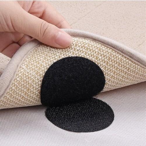 5pcs Self adhesive hook loop fastener tape Locking dots bed sheet sofa anti slip stickers fix clip Floor rug carpet mat grippers