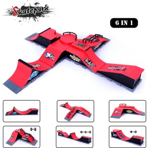 Finger Skateboards Skate Park Ramp Parts for Tech Practice Deck Children Gift Set Fingerboard Toys Sport Game for Kids Children