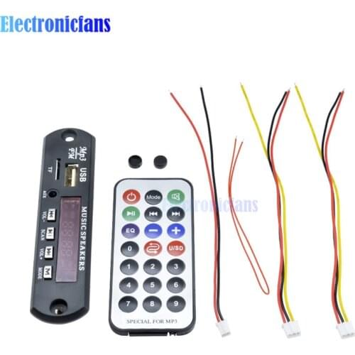 1Set Standard Wireless Bluetooth 12V MP3 WMA Decoder Board Audio Module TF USB Radio For Car LCD Screen Remote Controller 7-12V