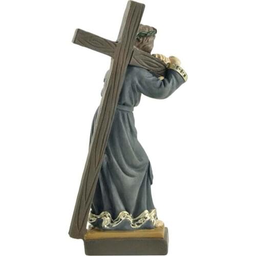 European Jesus Statue Figurine Desktop Sculpture Home Office Church Ornament Religious Gift
