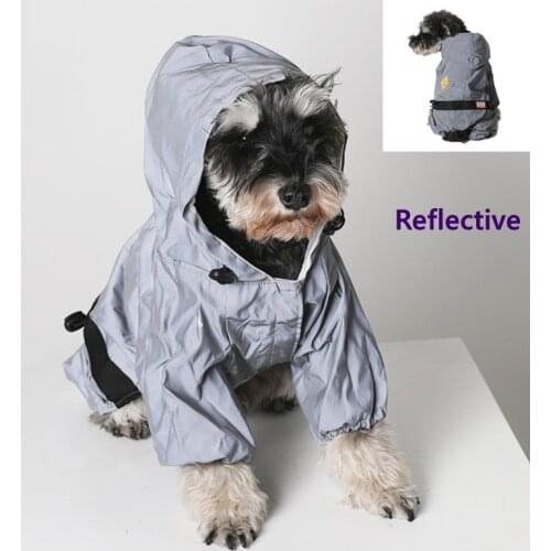 Reflective Dog Raincoat Pet Dog Waterproof Jacket Bulldog Pug Terrier Teddy Small Medium Dog Rainproof Coat Puppy Raincoat