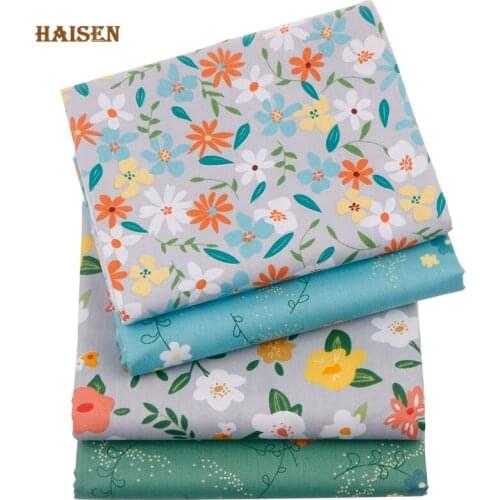 Fresh Floral Style Printed Cotton Fabric Twill Cloth For DIY Sewing Baby&Kids Quilt Clothing Dress Textile Material,By Meters