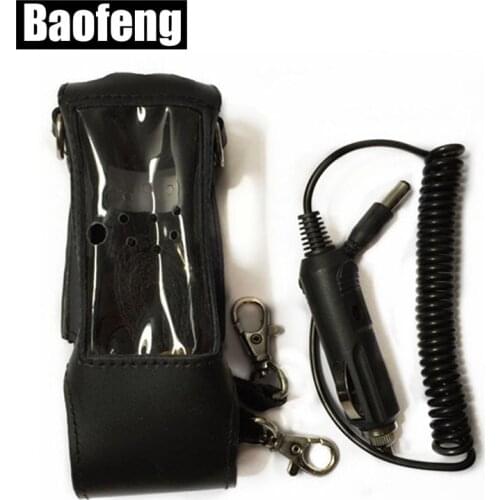 Extended Leather Soft Case For Baofeng UV-5R(3800 mah) TYT TH-UVF9 TH-F8 TH-UVF9D Walkie Talkie With Car Charger Cable