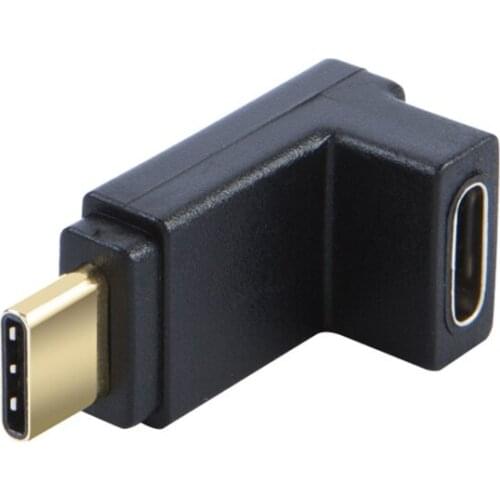 USB C Extension Adapter, Up & Down Angle 90 Degree USB 3.1 Type C Male to Female Convertor (3A/10G)