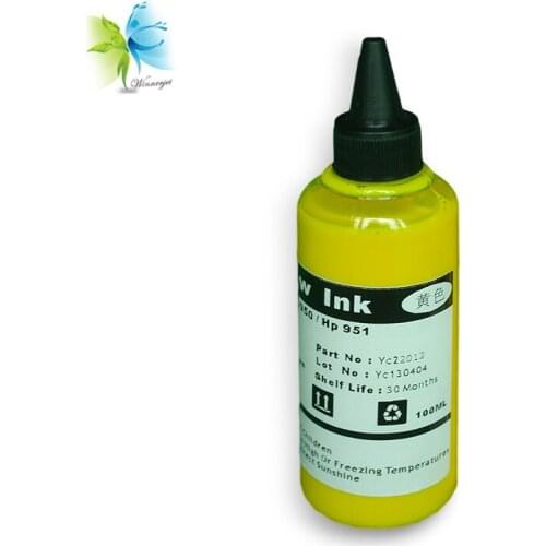 Winnerjet 4 Colors 100ml for HP Officejet 6000 6500 6500A 7000 7500A Printer Refill Dye Ink