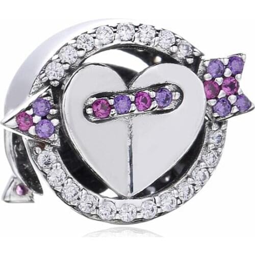 Ajax 925 Sterling Silver Jewelry Arrow Heart Beads Charms Fit Bracelet & Bangle Women Accessories Wholesale