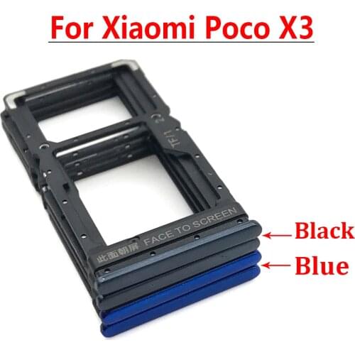 20Pcs/Lot For Xiaomi Poco X3 NFC Reader Sim&SD Card Tray Slot Holder Adapter Socket Accessories Replacement Part For Mi Poco X3