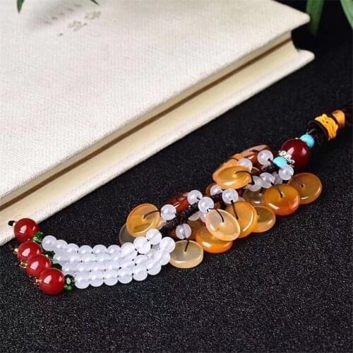 Natural Crystal Agate Peace For Life Car Pendant Crystal Ornament Natural Stone Ornaments