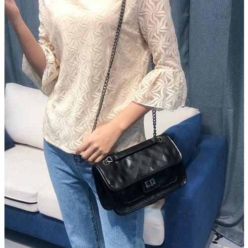 Bag female 2021 new rhombus chain bag simple and versatile messenger bag fashion one-shoulder messenger bag tide