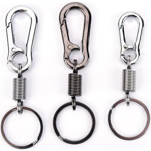 1pc Stainless steel Gourd Buckle carabiner keychain anti-lost buckle retractable