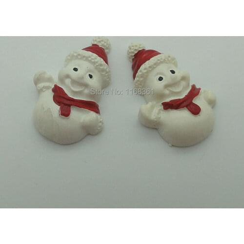 1pcs/lot resin flat back politely snowman 28mm Cabochons Scrapbooking Hair Bow Center DIY Christmas decration C101-10