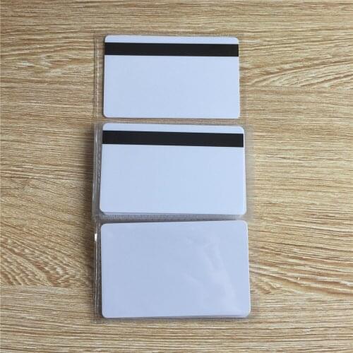 10pcs Blank White PVC 8mm Hico 1-3 magnetic stripe card Plastic Credit Card 30Mil Magnetic Card with printable for card printer