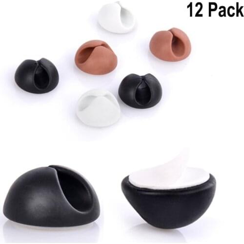 12 Pieces Desktop Cable Clips Holders Cord Management System for Computer, Charging and Mouse Cord