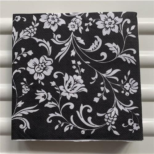 20 vintage napkins paper tissue decoupage black white flower towel birthday wedding party home hotel decor Guardanapo serviettes